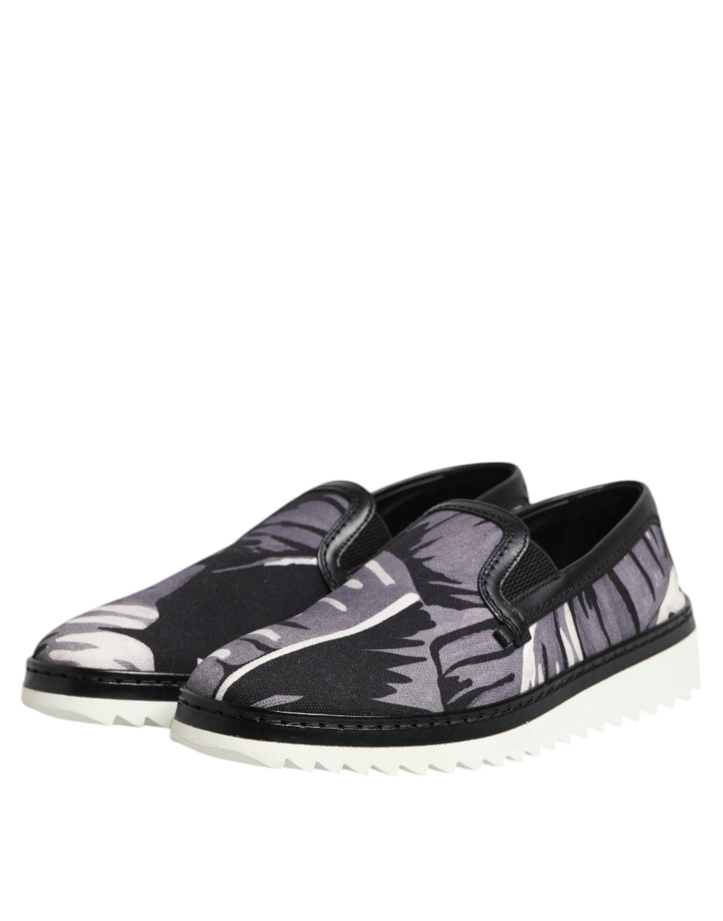 Dolce &amp; Gabbana Black Tropical Slip-On Men's Sneakers