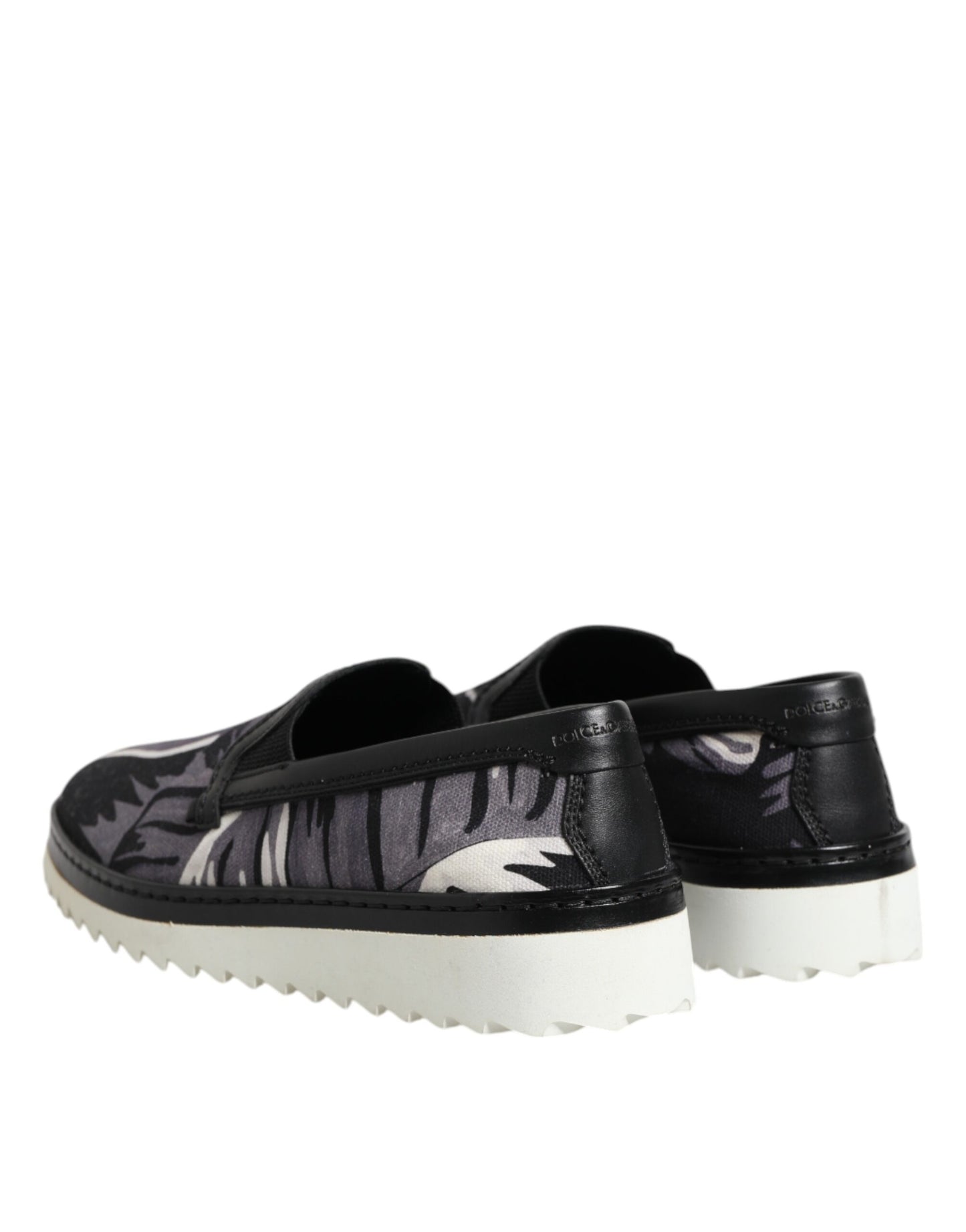Dolce &amp; Gabbana Black Tropical Slip-On Men's Sneakers
