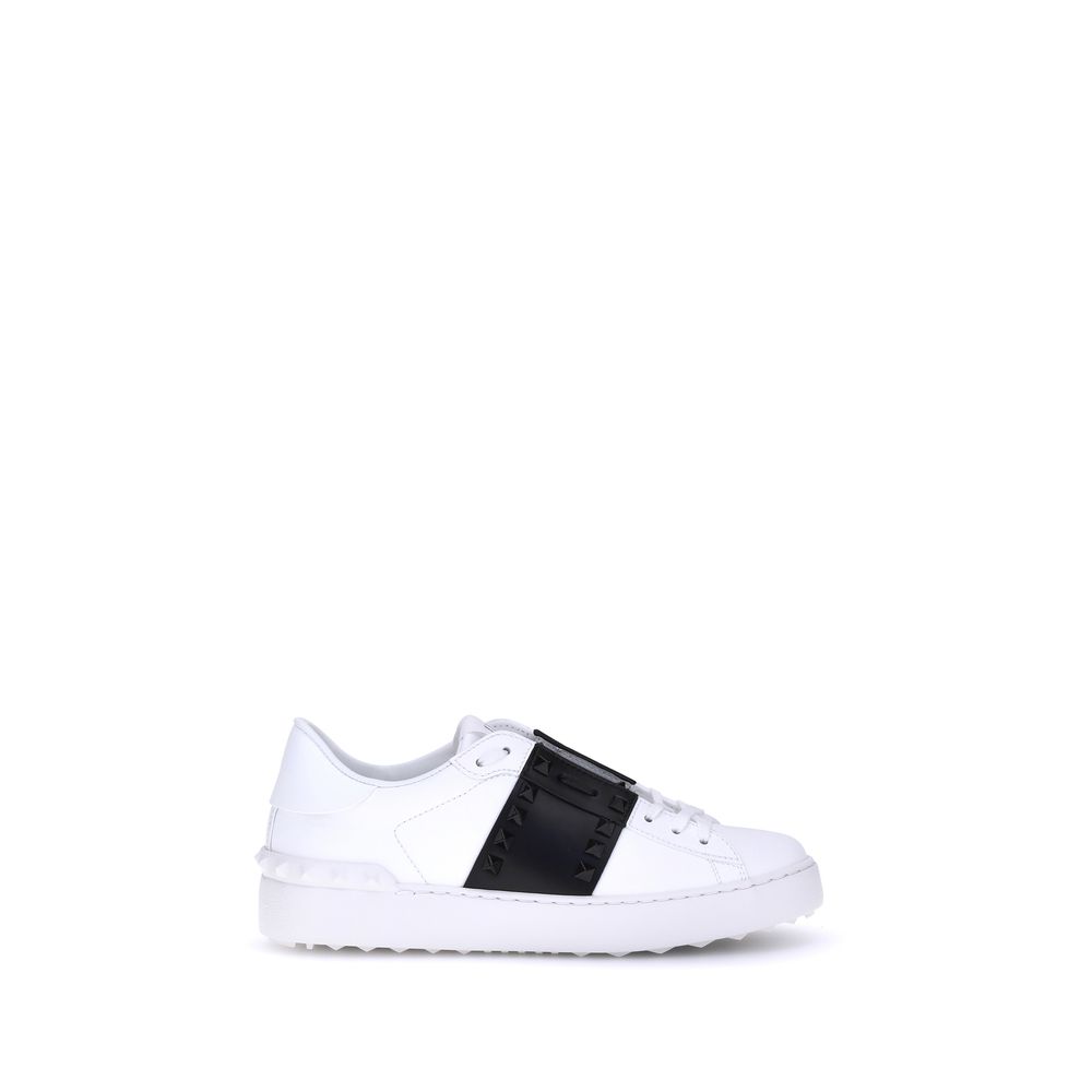 Rockstud Untitled Sneakers - Platinum Studded Calfskin Low Tops