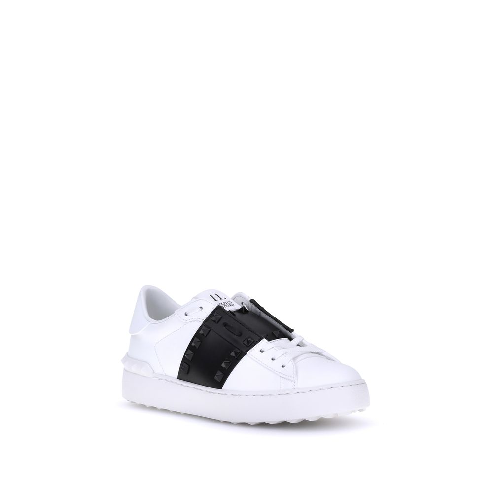 Rockstud Untitled Sneakers - Platinum Studded Calfskin Low Tops