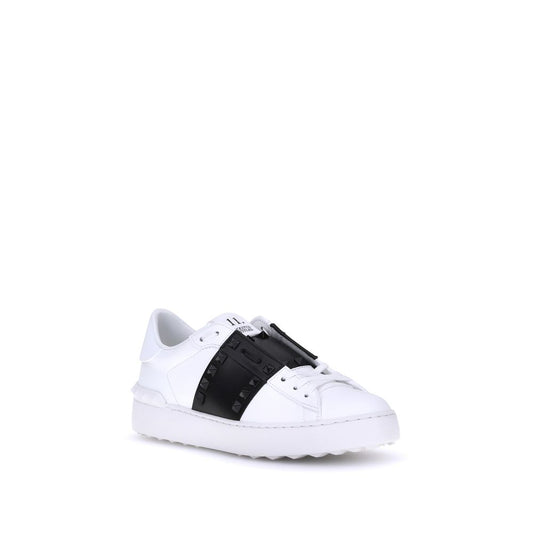 Rockstud Untitled Sneakers - Platinum Studded Calfskin Low Tops