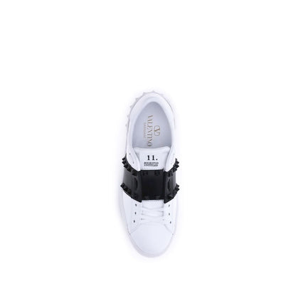 Rockstud Untitled Sneakers - Platinum Studded Calfskin Low Tops