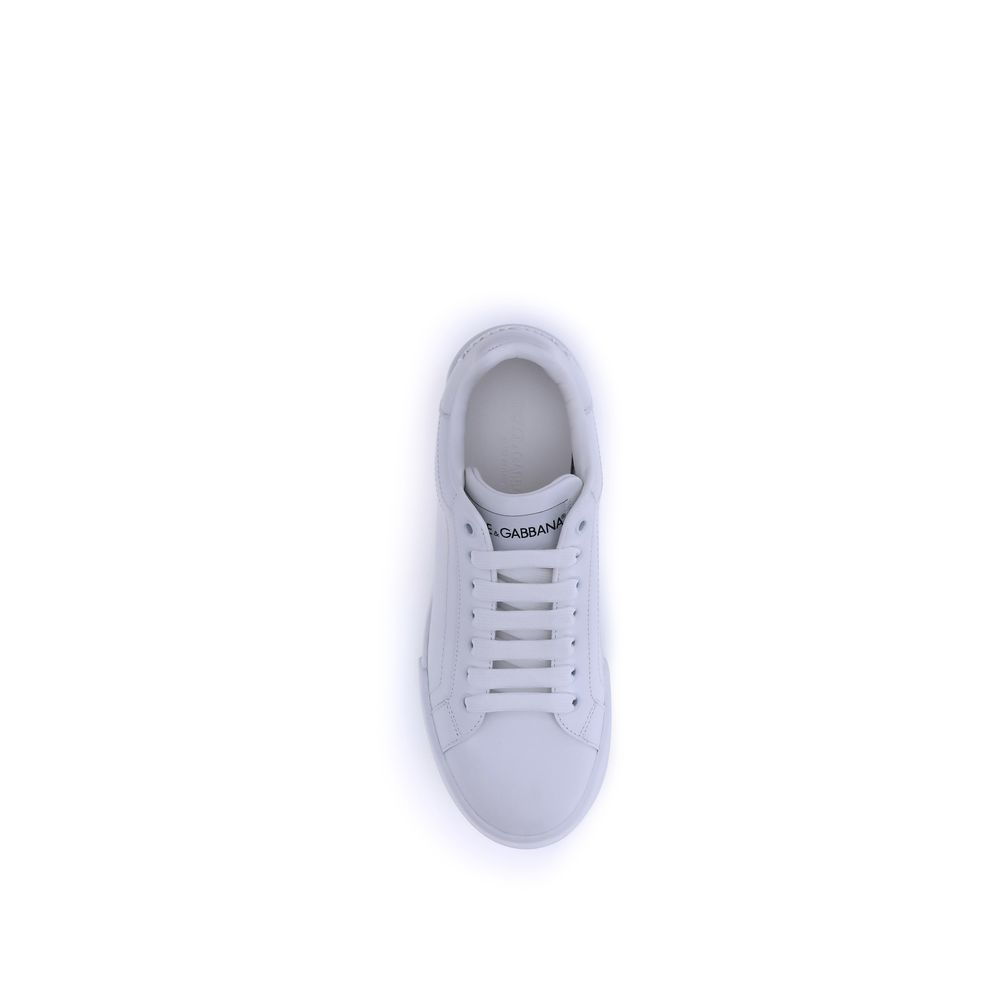 Portofino Leather Sneakers - White Low-Top Designer Shoes with Signature Branding