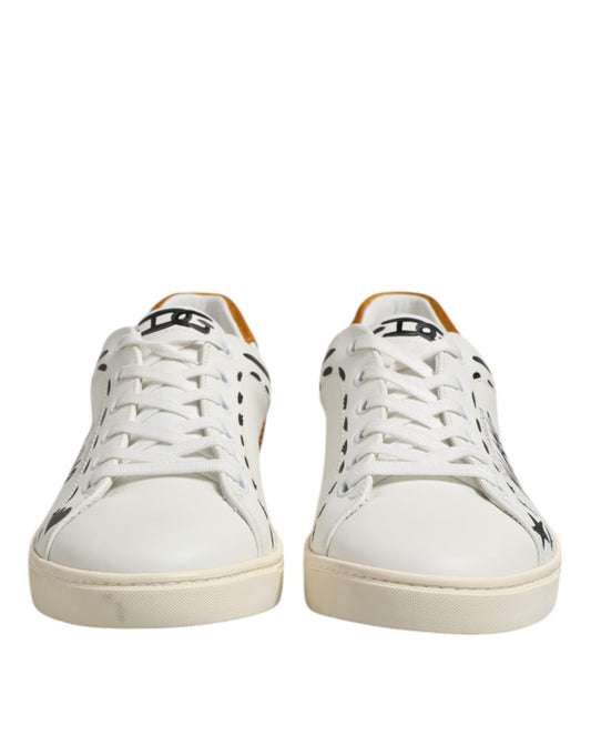 Dolce &amp; Gabbana White Leather Milano Low-Top Sneakers