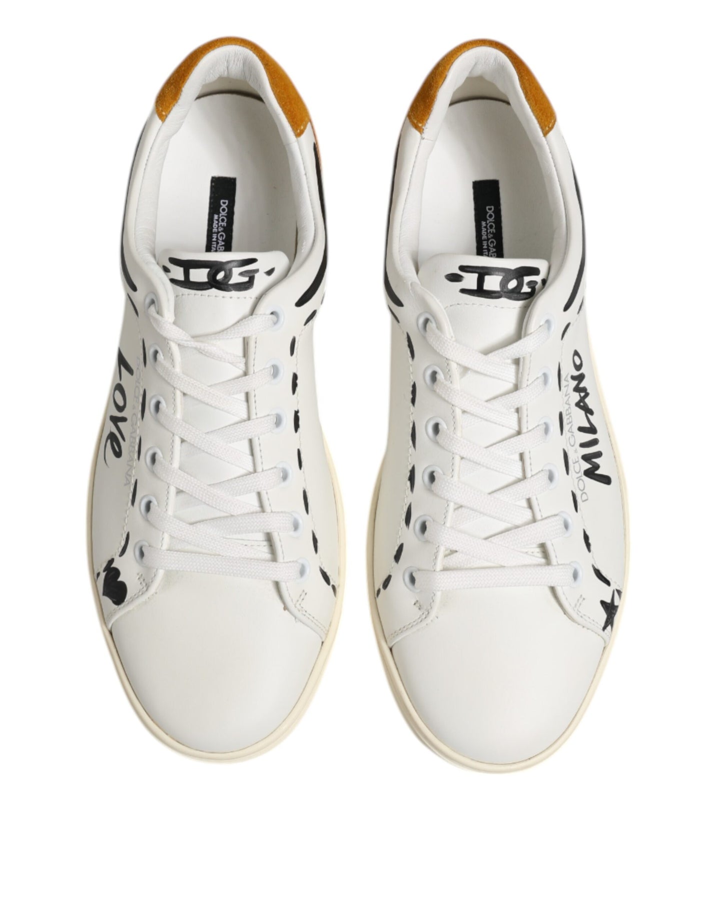 Dolce &amp; Gabbana White Leather Milano Low-Top Sneakers