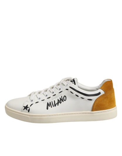 Dolce &amp; Gabbana White Leather Milano Low-Top Sneakers