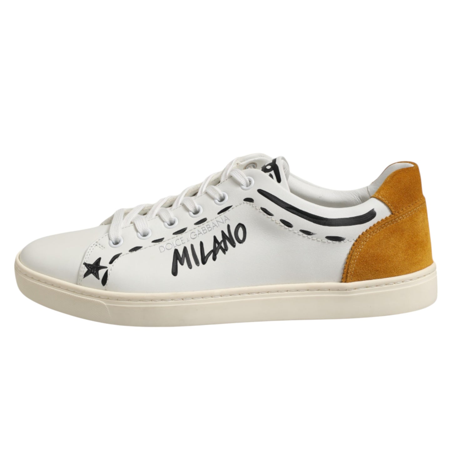 Dolce &amp; Gabbana White Leather Milano Low-Top Sneakers