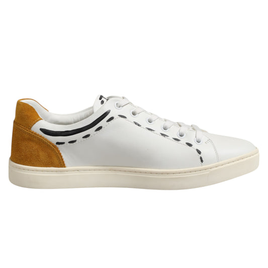 Dolce &amp; Gabbana White Leather Milano Low-Top Sneakers