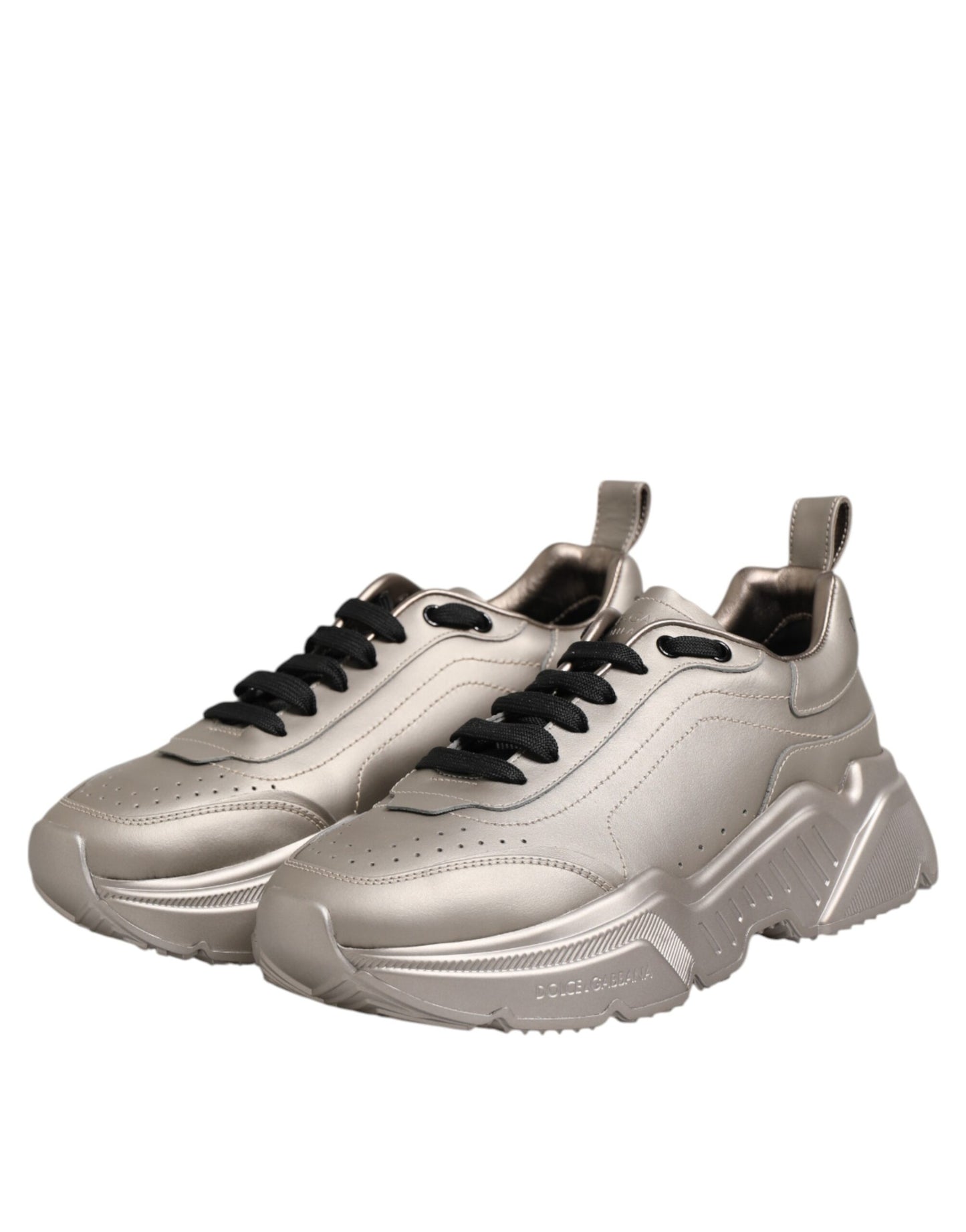 Dolce &amp; Gabbana Silver DAYMASTER Leather Men's Sneakers
