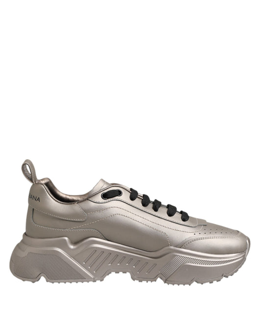 Dolce &amp; Gabbana Silver DAYMASTER Leather Men's Sneakers