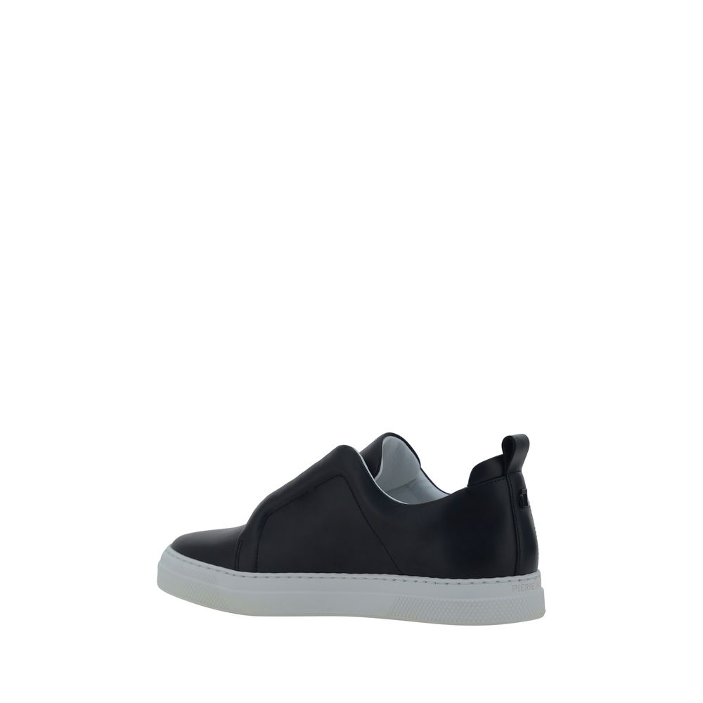 Calfskin Slider Sneakers - Slip-On Design with Contrasting Sole