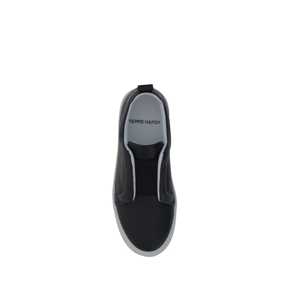 Calfskin Slider Sneakers - Slip-On Design with Contrasting Sole