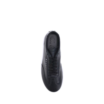 Leather Soccer-Inspired Sneakers - Premium Italian Craftsmanship