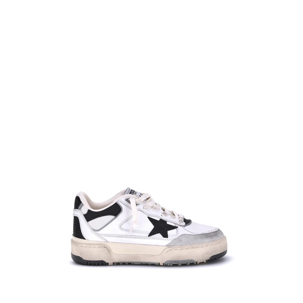 Italian Leather Basketball-Inspired Sneakers - Chunky Low-Top Design