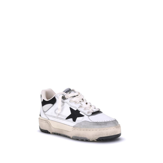 Italian Leather Basketball-Inspired Sneakers - Chunky Low-Top Design