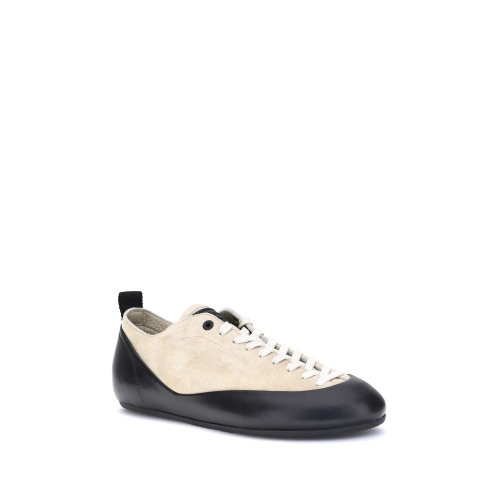 Italian Leather Sneakers - Premium Athletic Footwear with Contoured Support