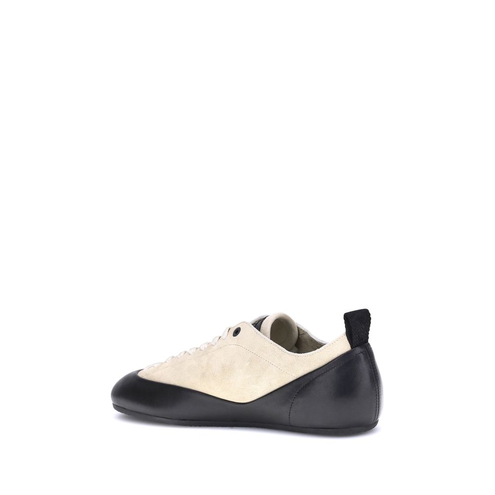 Italian Leather Sneakers - Premium Athletic Footwear with Contoured Support
