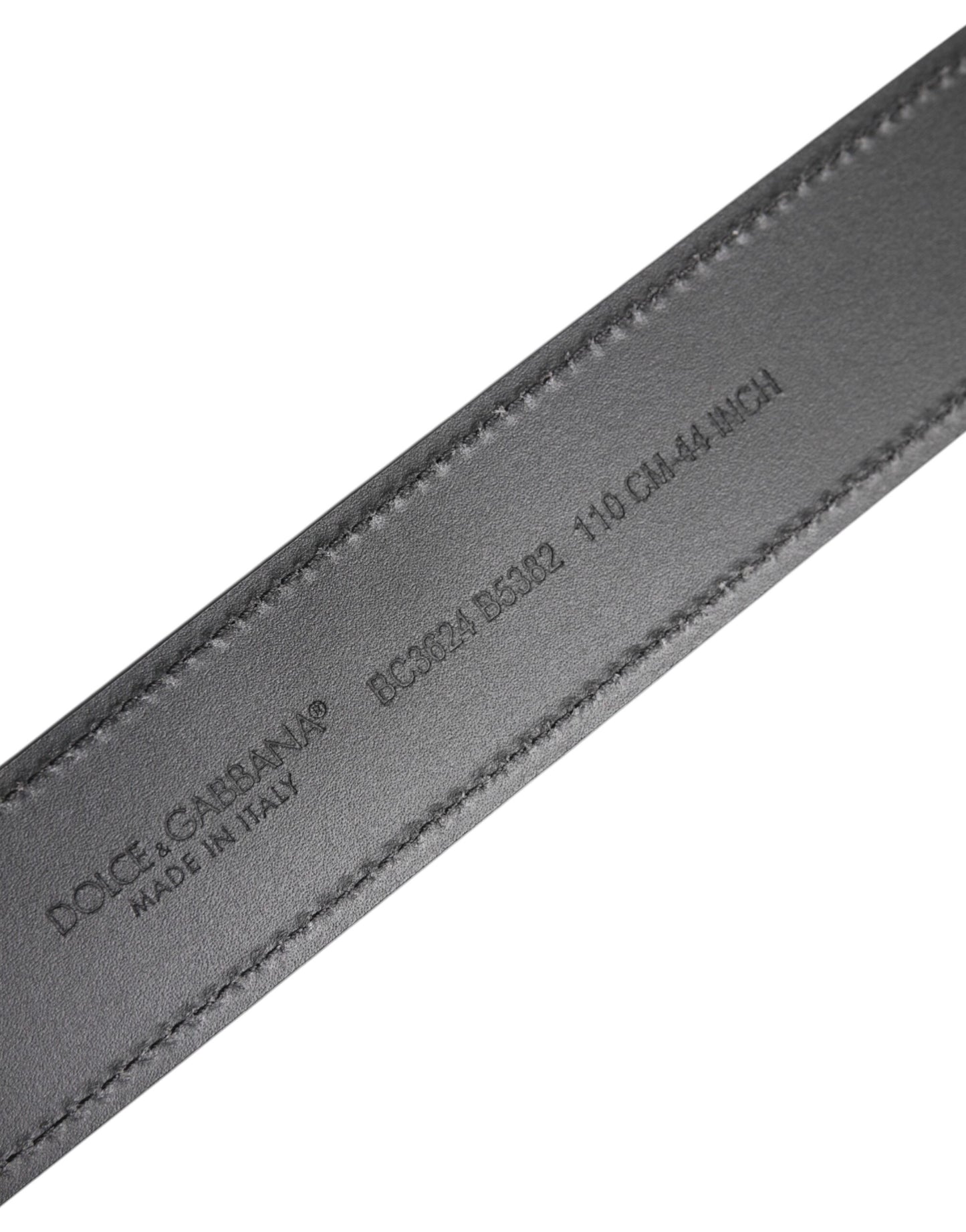 Dolce &amp; Gabbana Black Leather Belt with Silver Metal Logo Buckle