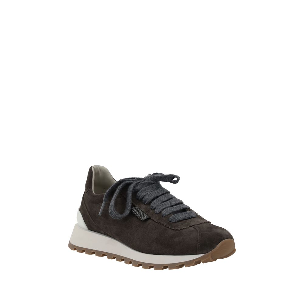 Leather Sneakers with Iconic Embellishments