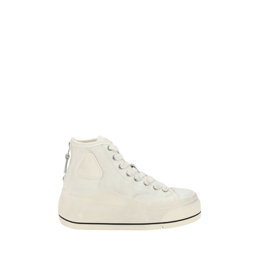 Platform High Top Sneakers with Worn-Effect Sole