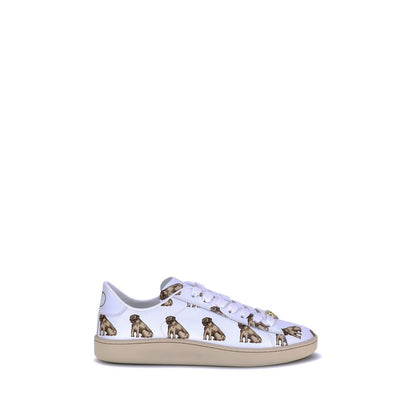 Royco Leather Sneakers with Dog Print - Italian Craftsmanship