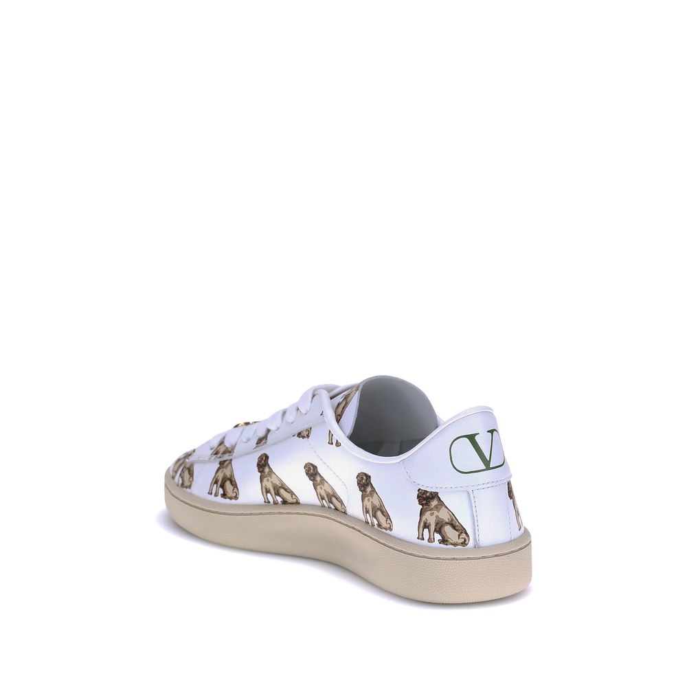 Royco Leather Sneakers with Dog Print - Italian Craftsmanship