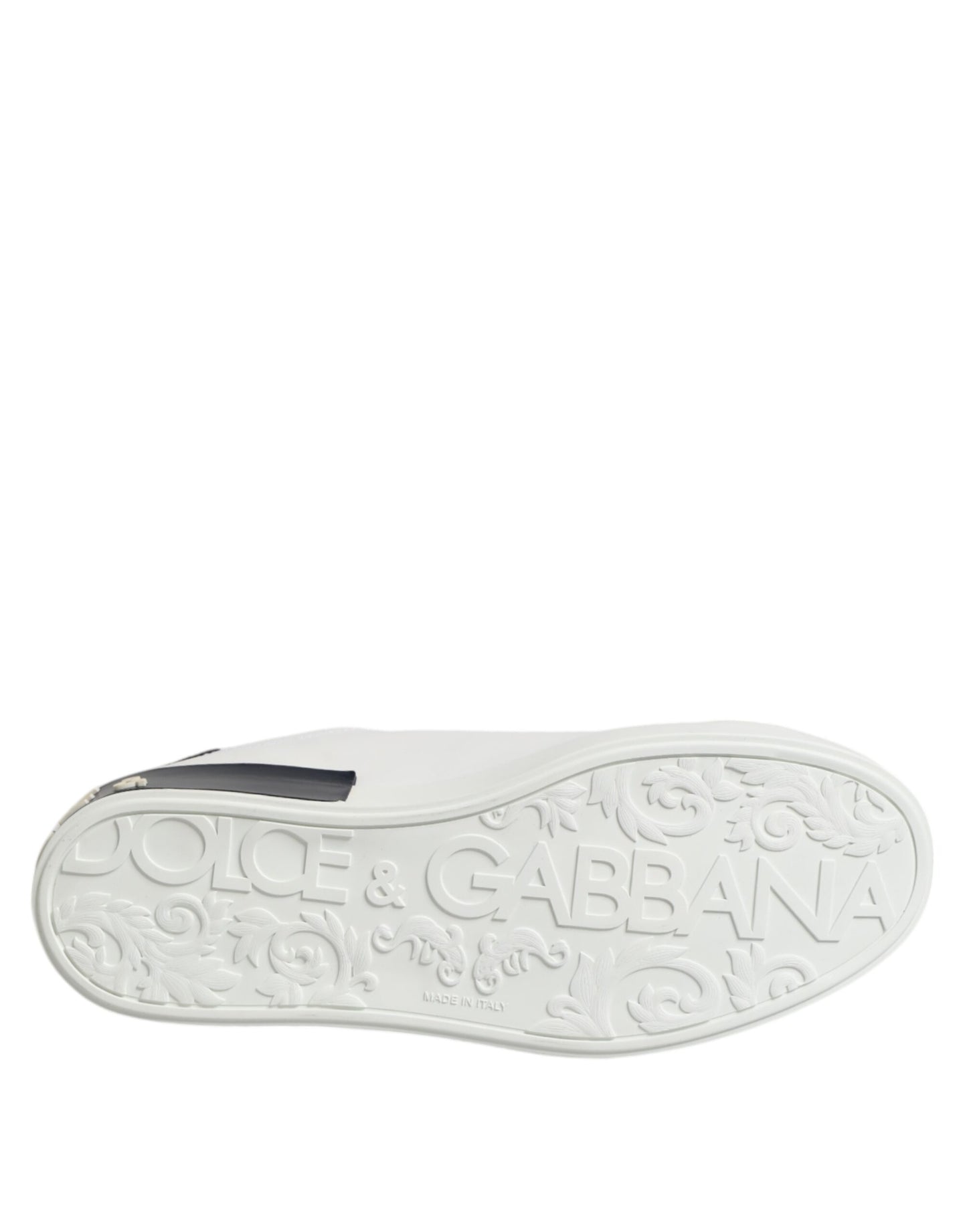 Dolce &amp; Gabbana White and Black Leather Portofino Sneakers