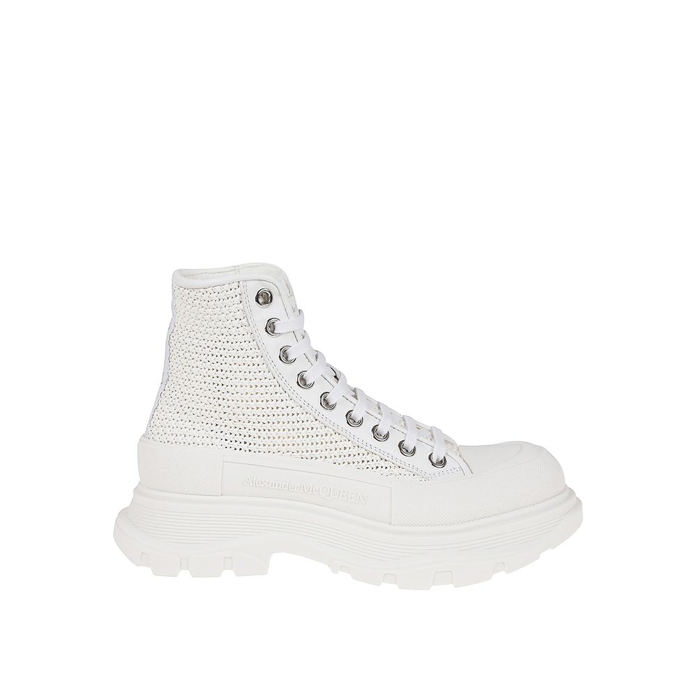 Tread Slick High-Top Luxury Sneakers - Premium Raffia Construction