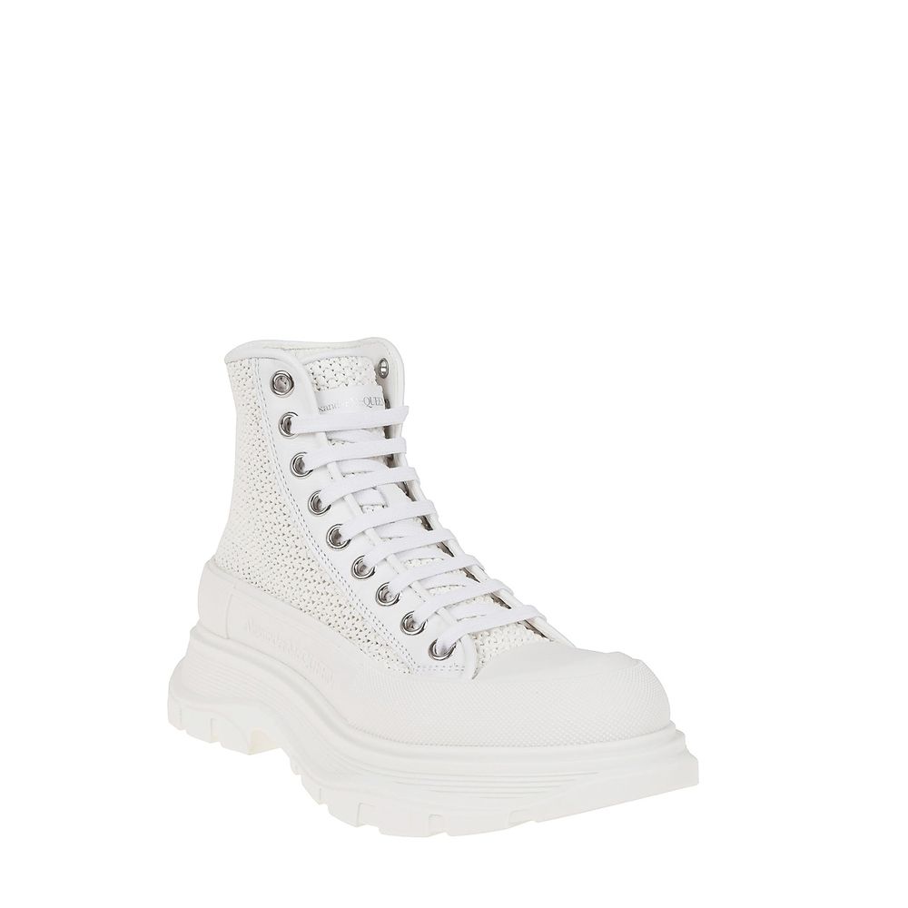 Tread Slick High-Top Luxury Sneakers - Premium Raffia Construction