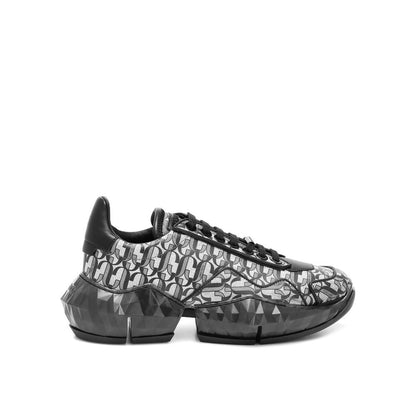 Diamond JC Monogram Glitter Leather Sneakers - Luxury Women's Footwear