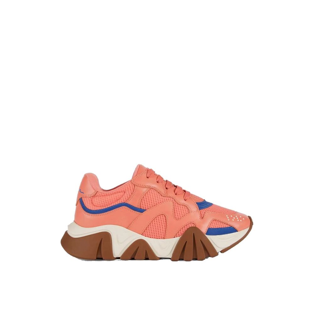 Italian Leather Chunky Sneakers with Reflective Panels