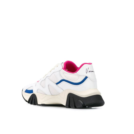 Italian Leather Chunky Sneakers with Mesh Panels