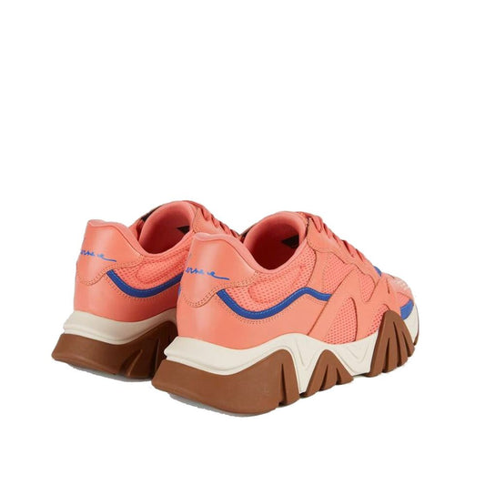 Italian Leather Chunky Sneakers with Reflective Panels