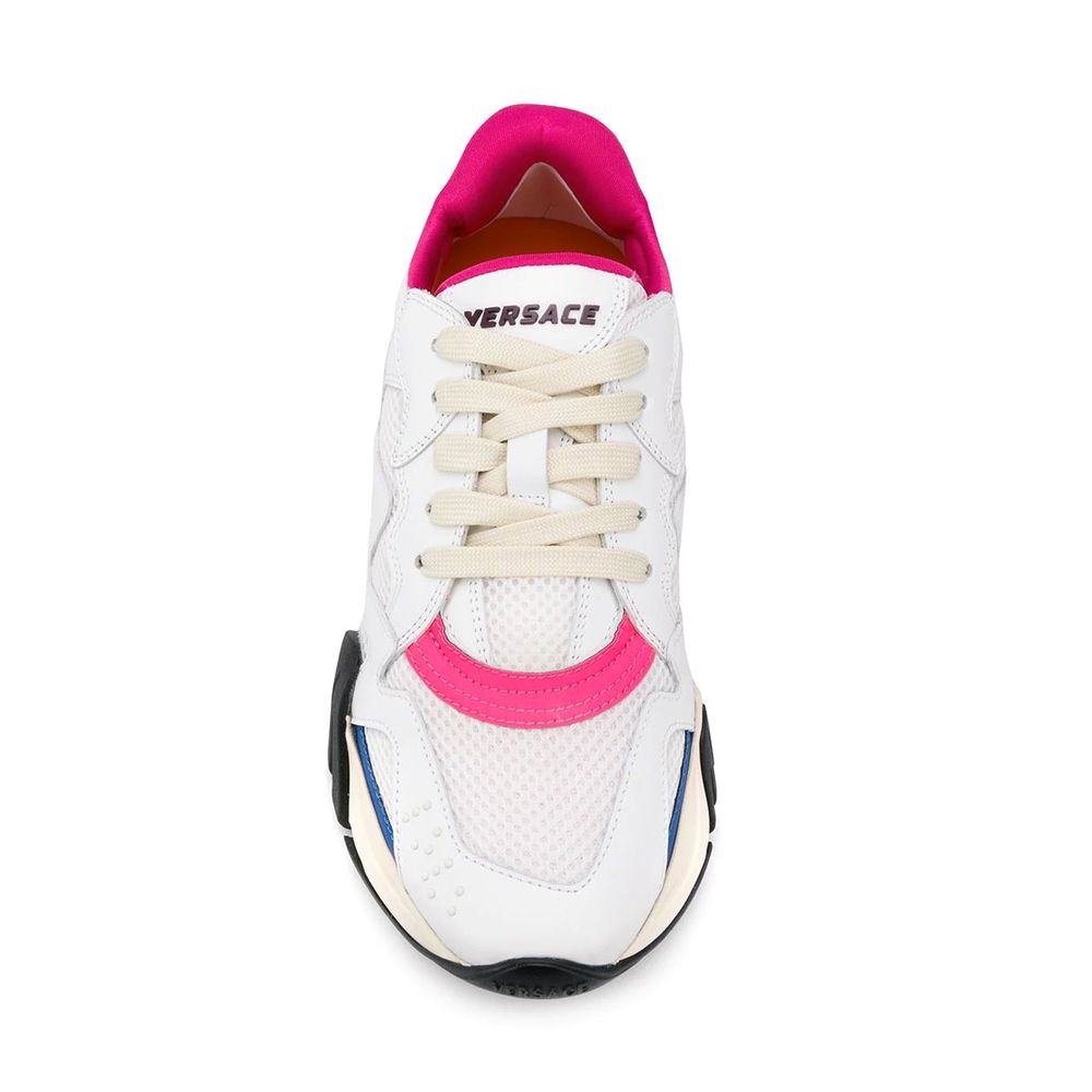 Italian Leather Chunky Sneakers with Mesh Panels