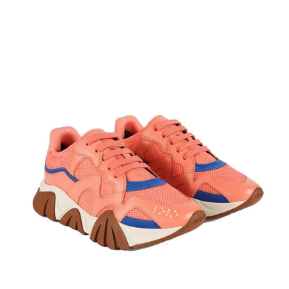 Italian Leather Chunky Sneakers with Reflective Panels