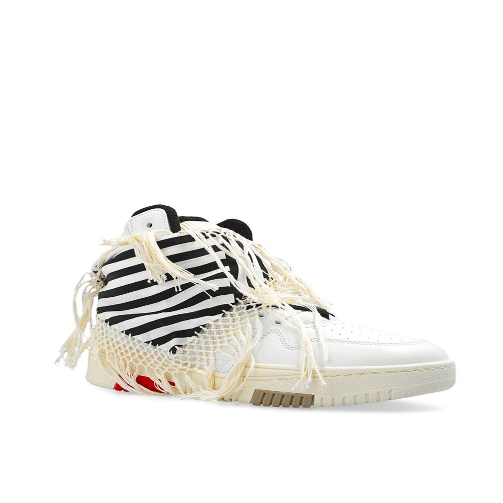 Italian Leather High-Top Sneakers with Perforated Details