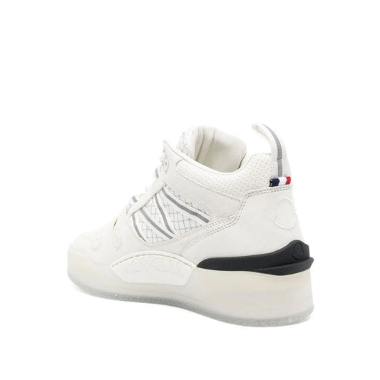 Italian Leather High-Top Sneakers with Perforated Detail
