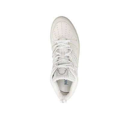 Italian Leather High-Top Sneakers with Perforated Detail