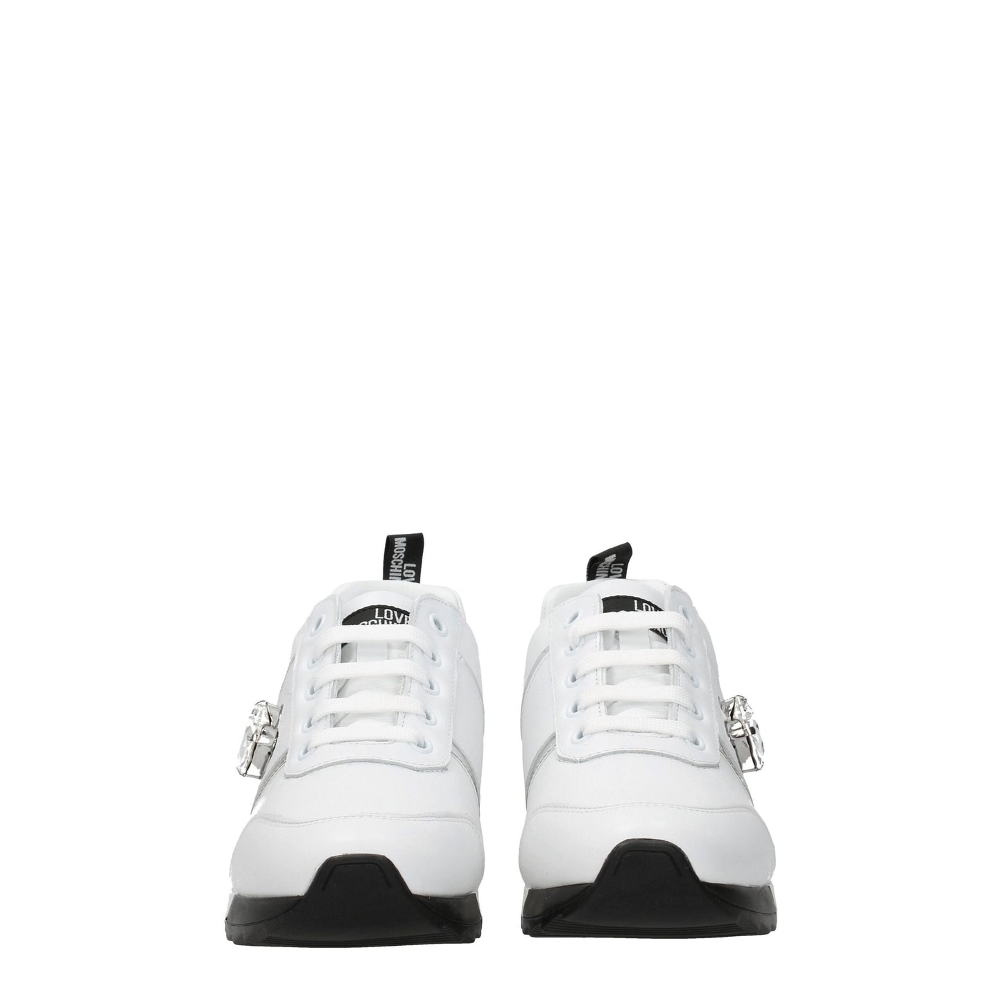 Love Moschino White Leather Low-Top Sneakers