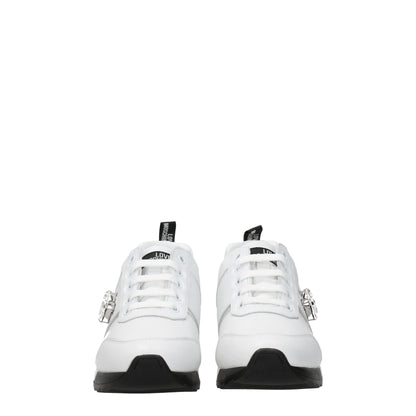 Love Moschino White Leather Low-Top Sneakers