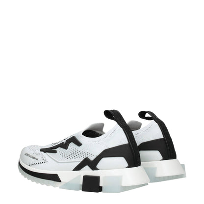 Dolce &amp; Gabbana White Fabric Athletic Sneakers