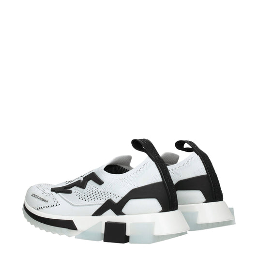 Dolce &amp; Gabbana White Fabric Athletic Sneakers