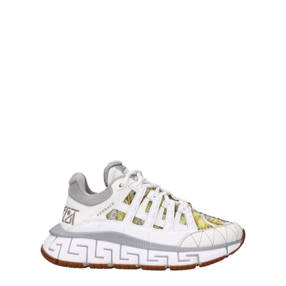 White Leather Athletic Sneakers with Logo Details