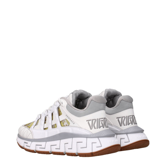 White Leather Athletic Sneakers with Logo Details