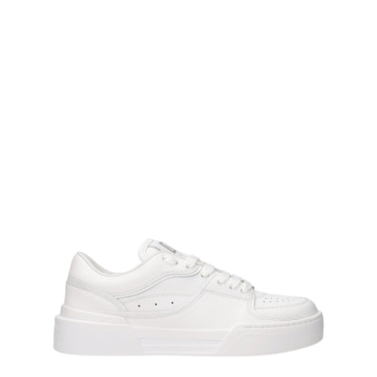 Dolce &amp; Gabbana White Leather Low-Top Sneakers
