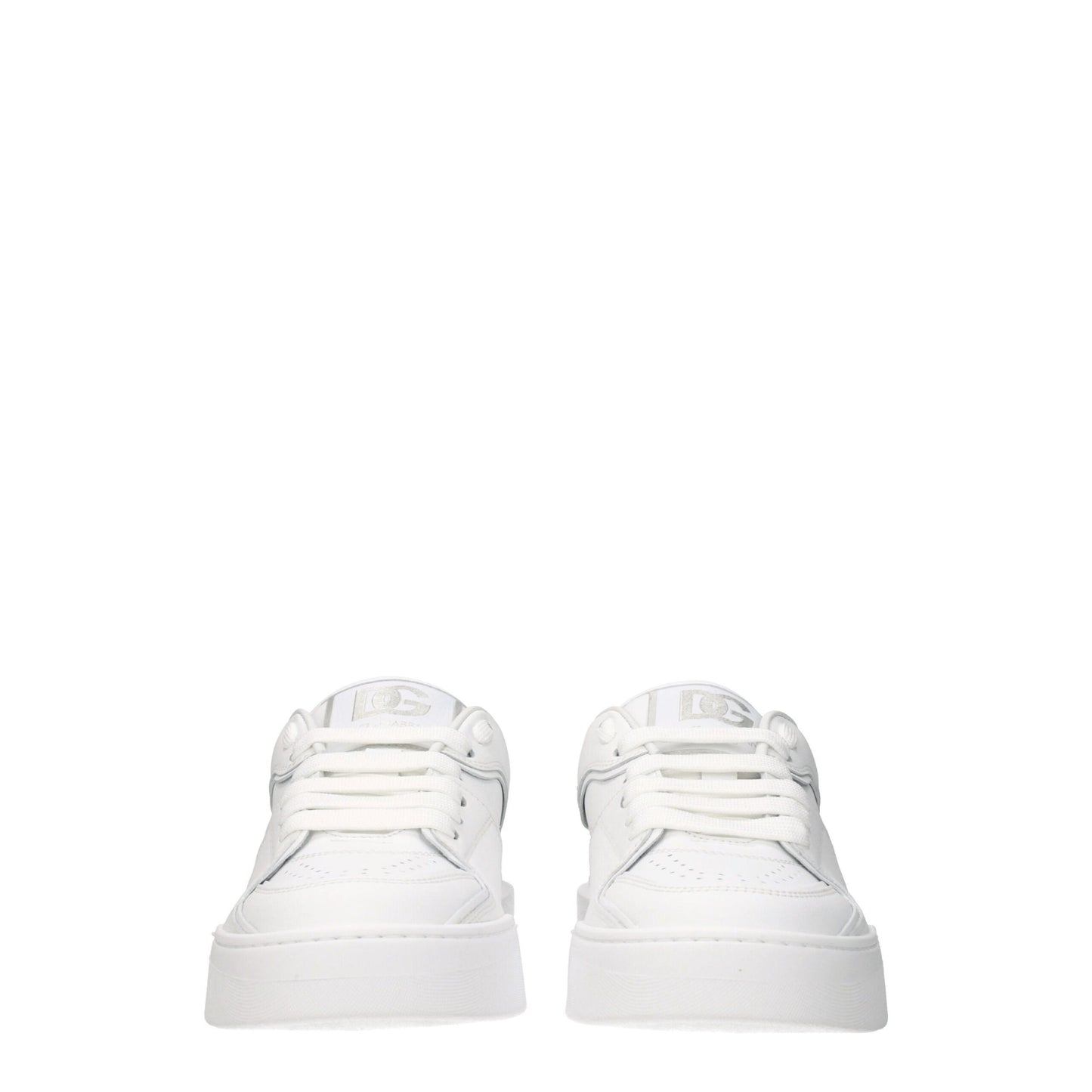 Dolce &amp; Gabbana White Leather Low-Top Sneakers