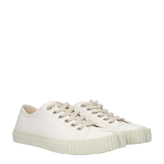 Maison Margiela White Fabric Low-Top Sneakers
