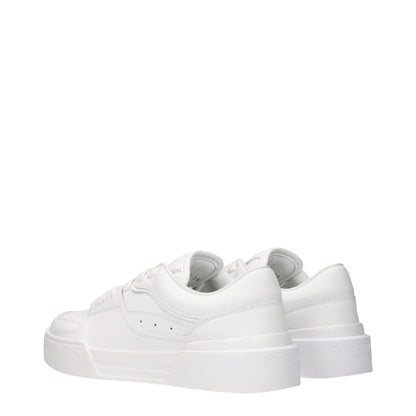 Dolce &amp; Gabbana White Leather Low-Top Sneakers