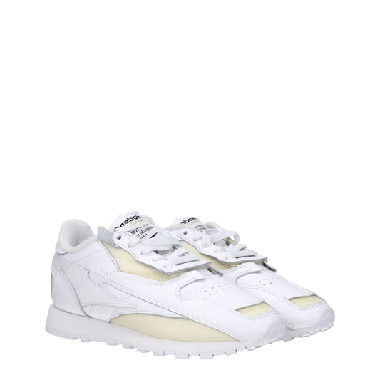 White Leather Athletic Sneakers - Designer Street Style