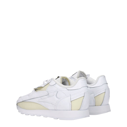 White Leather Athletic Sneakers - Designer Street Style